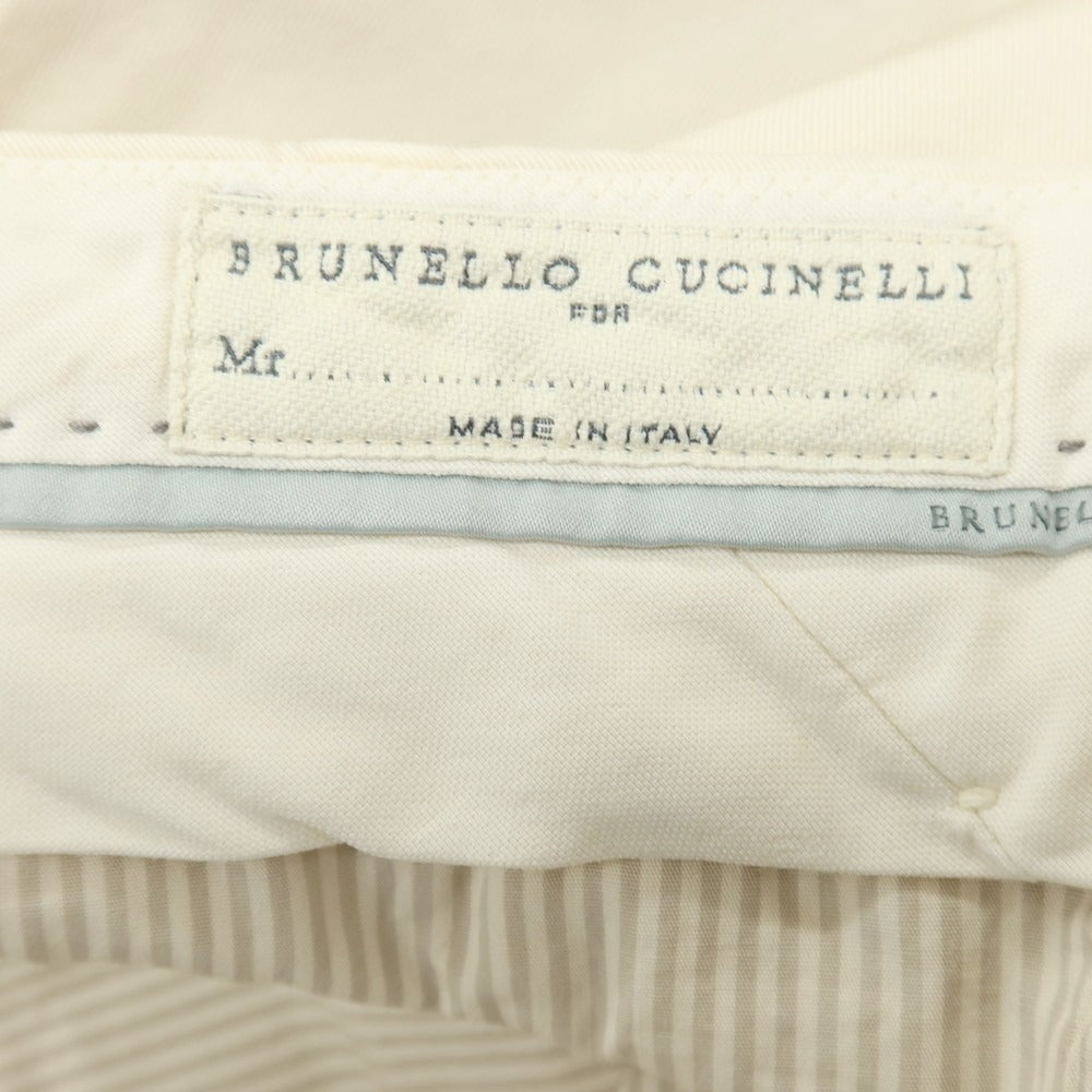【中古】ブルネロクチネリ Brunello Cucinelli ストレッチ ツイルコットン カジュアルスラックスパンツ ライトベージュ【サイズ46】【 状態ランクB 】【 メンズ 】