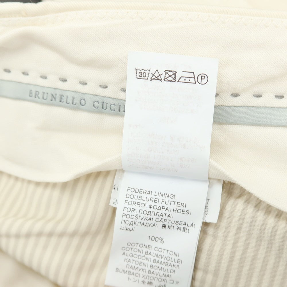 【中古】ブルネロクチネリ Brunello Cucinelli ストレッチ ツイルコットン カジュアルスラックスパンツ ライトベージュ【サイズ46】【 状態ランクB 】【 メンズ 】