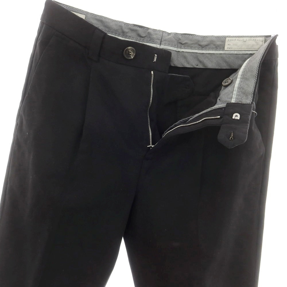 【中古】ブルネロクチネリ Brunello Cucinelli コットン カジュアルスラックスパンツ ブラック【 46 】【 状態ランクB 】【 メンズ 】