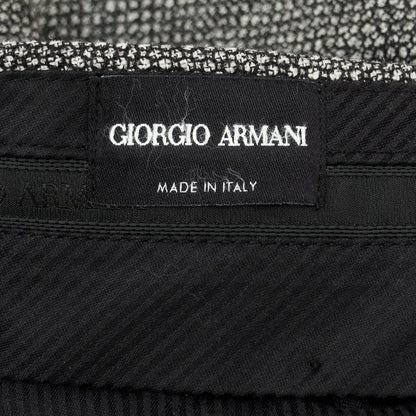 【中古】ジョルジオアルマーニ GIORGIO ARMANI ウールシルク カジュアルスラックスパンツ ブラックxホワイト【 48 】【 状態ランクB 】【 メンズ 】