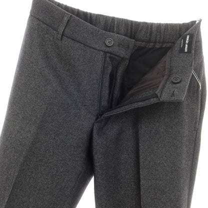 【中古】ジョルジオアルマーニ GIORGIO ARMANI ストレッチ ウールポリエステルナイロン イージースラックスパンツ グレーxブラック【 48 】【 状態ランクB 】【 メンズ 】