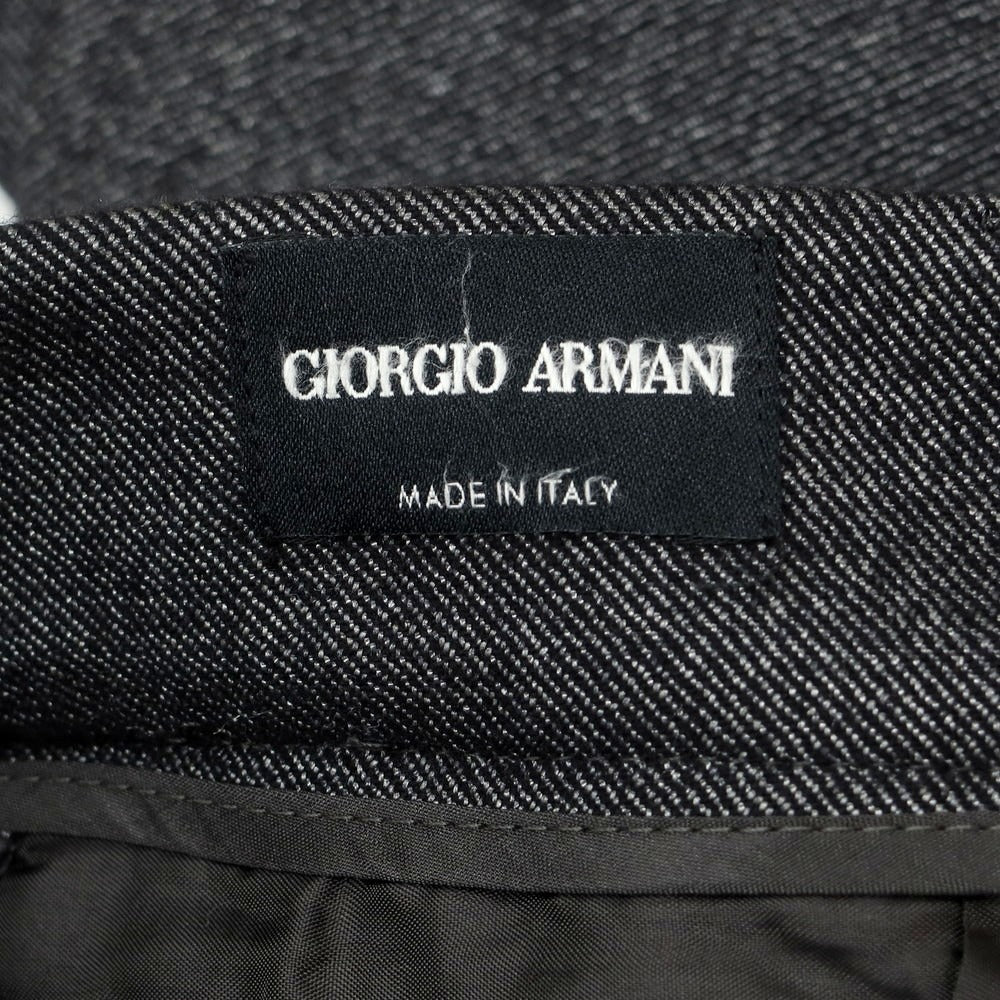 【中古】ジョルジオアルマーニ GIORGIO ARMANI ストレッチ ウールポリエステルナイロン イージースラックスパンツ グレーxブラック【 48 】【 状態ランクB 】【 メンズ 】