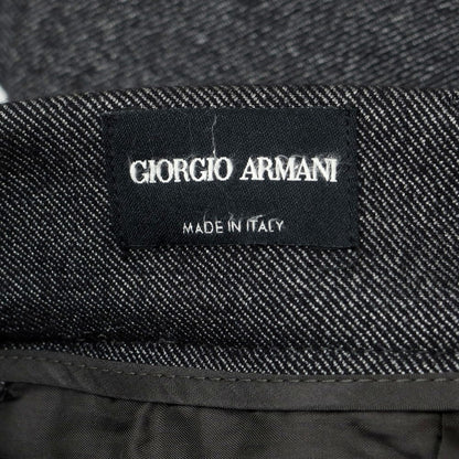 【中古】ジョルジオアルマーニ GIORGIO ARMANI ストレッチ ウールポリエステルナイロン イージースラックスパンツ グレーxブラック【 48 】【 状態ランクB 】【 メンズ 】