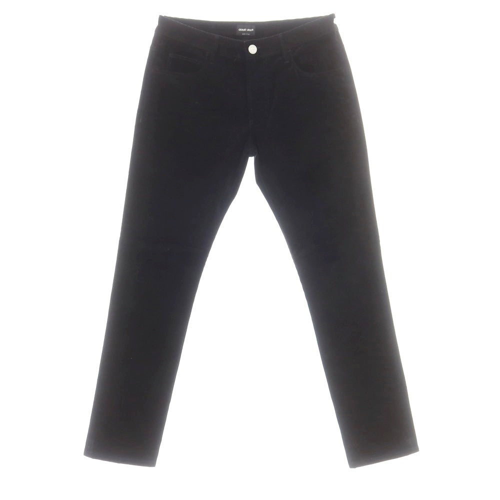 【中古】ジョルジオアルマーニ GIORGIO ARMANI ストレッチ コットンカシミヤ 細畝 コーデュロイパンツ ブラック【 31 】【 状態ランクB 】【 メンズ 】