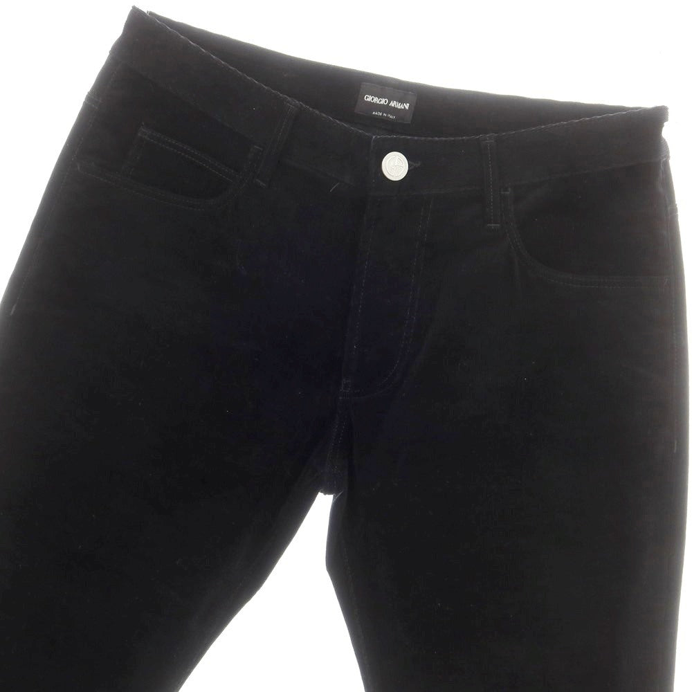 【中古】ジョルジオアルマーニ GIORGIO ARMANI ストレッチ コットンカシミヤ 細畝 コーデュロイパンツ ブラック【 31 】【 状態ランクB 】【 メンズ 】
