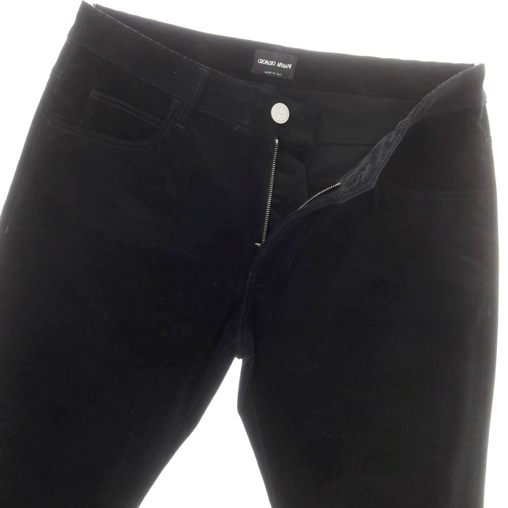 【中古】ジョルジオアルマーニ GIORGIO ARMANI ストレッチ コットンカシミヤ 細畝 コーデュロイパンツ ブラック【 31 】【 状態ランクB 】【 メンズ 】