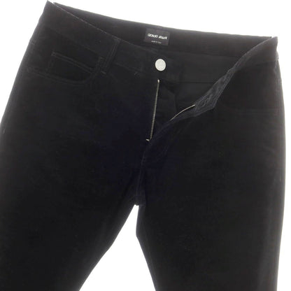 【中古】ジョルジオアルマーニ GIORGIO ARMANI ストレッチ コットンカシミヤ 細畝 コーデュロイパンツ ブラック【 31 】【 状態ランクB 】【 メンズ 】