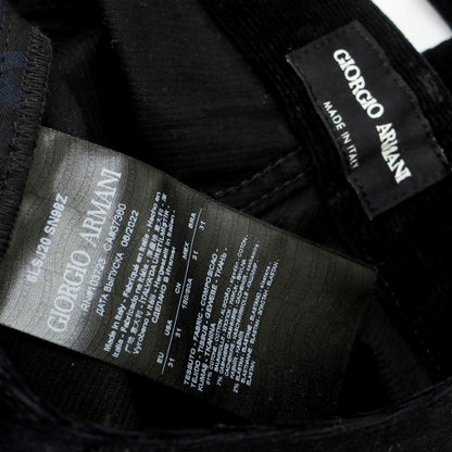 【中古】ジョルジオアルマーニ GIORGIO ARMANI ストレッチ コットンカシミヤ 細畝 コーデュロイパンツ ブラック【 31 】【 状態ランクB 】【 メンズ 】