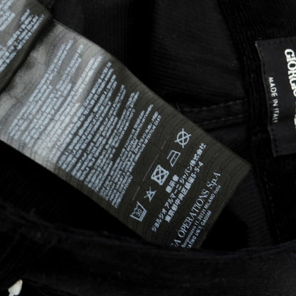 【中古】ジョルジオアルマーニ GIORGIO ARMANI ストレッチ コットンカシミヤ 細畝 コーデュロイパンツ ブラック【 31 】【 状態ランクB 】【 メンズ 】