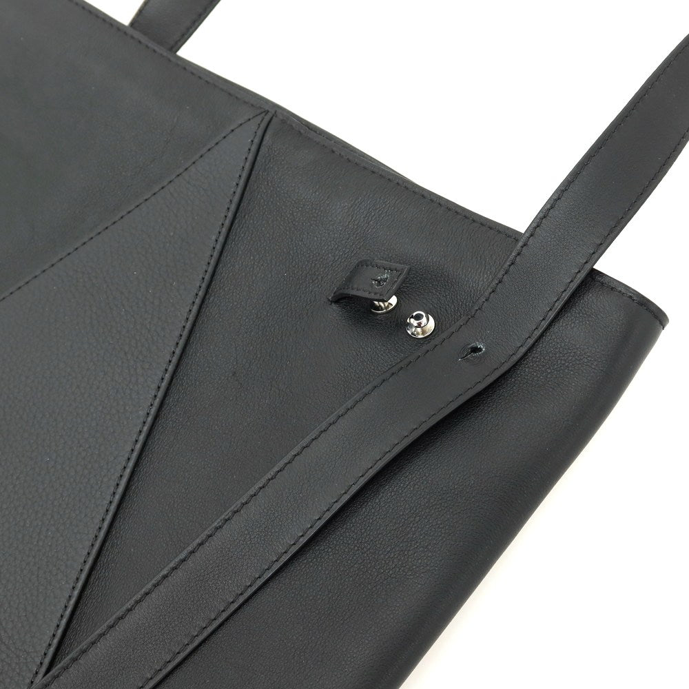 【中古】カミーユ フォルネ Camille Fournet 2WAY 型押し切り替えレザー トートバッグ ブラック【 状態ランクB 】【 ユニセックス 】