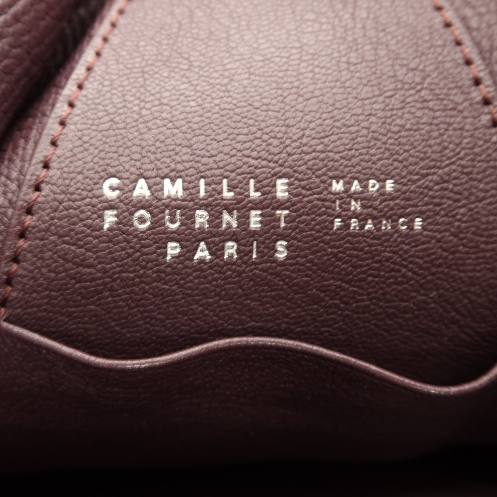【中古】カミーユ フォルネ Camille Fournet 2WAY 型押し切り替えレザー トートバッグ ブラック【 状態ランクB 】【 ユニセックス 】