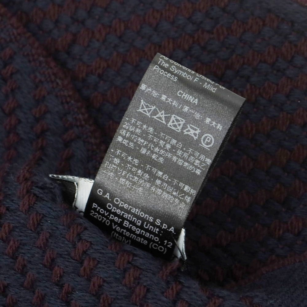 【中古】ジョルジオアルマーニ GIORGIO ARMANI ウール ストール ネイビーxブラウン【 状態ランクB 】【 メンズ 】