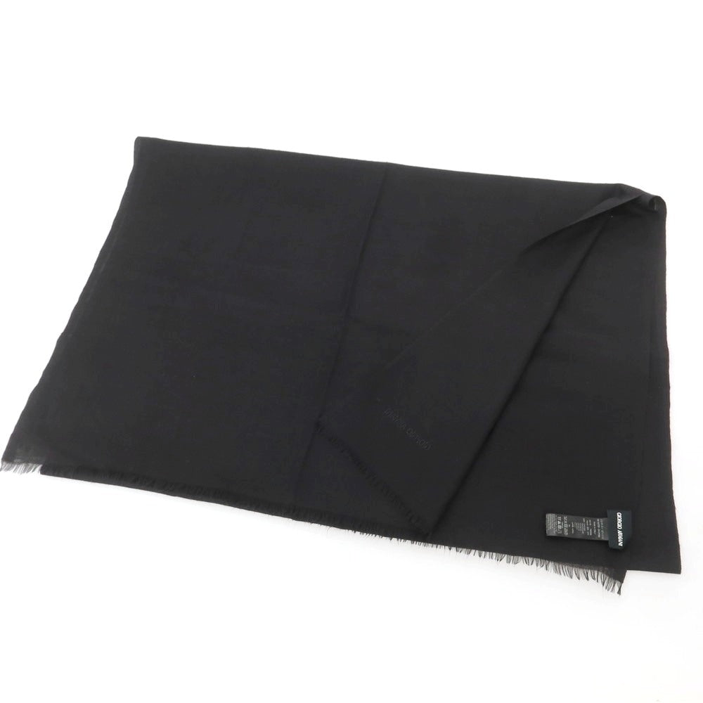 【中古】ジョルジオアルマーニ GIORGIO ARMANI カシミヤ 大判 ストール ブラック【 状態ランクB 】【 メンズ 】[CPD]