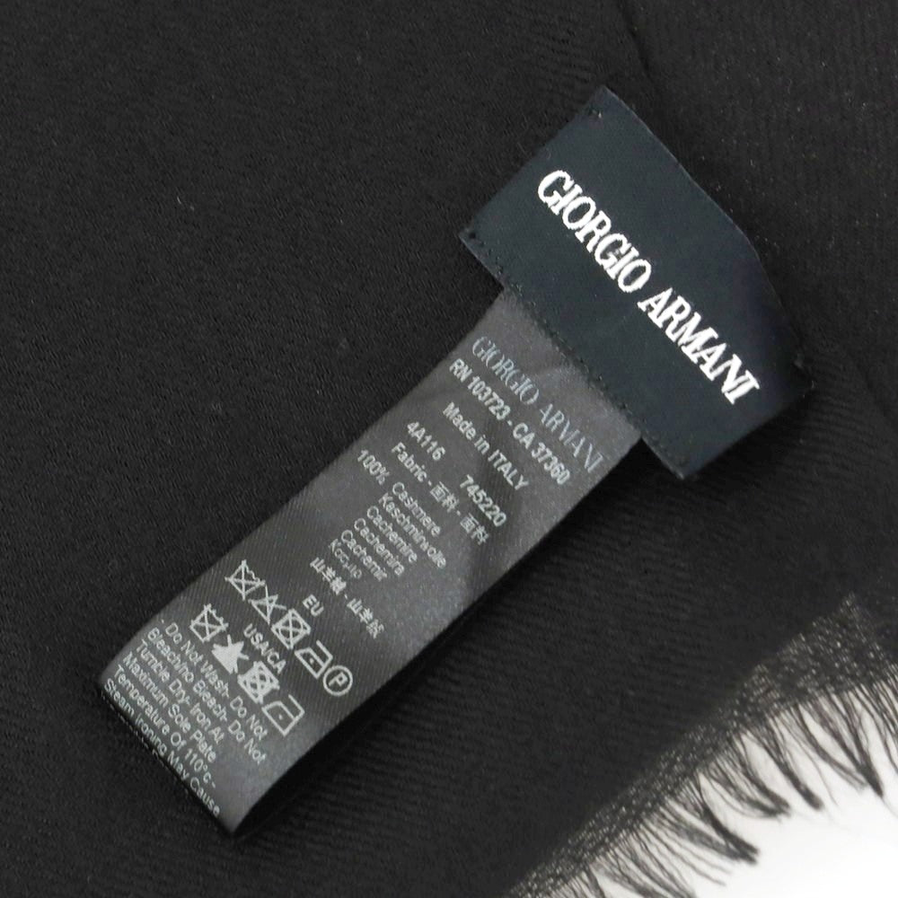 【中古】ジョルジオアルマーニ GIORGIO ARMANI カシミヤ 大判 ストール ブラック【 状態ランクB 】【 メンズ 】[CPD]