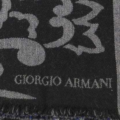 【中古】ジョルジオアルマーニ GIORGIO ARMANI リバーシブル ウールシルク マフラー ブラックxグレー【 状態ランクB 】【 メンズ 】
