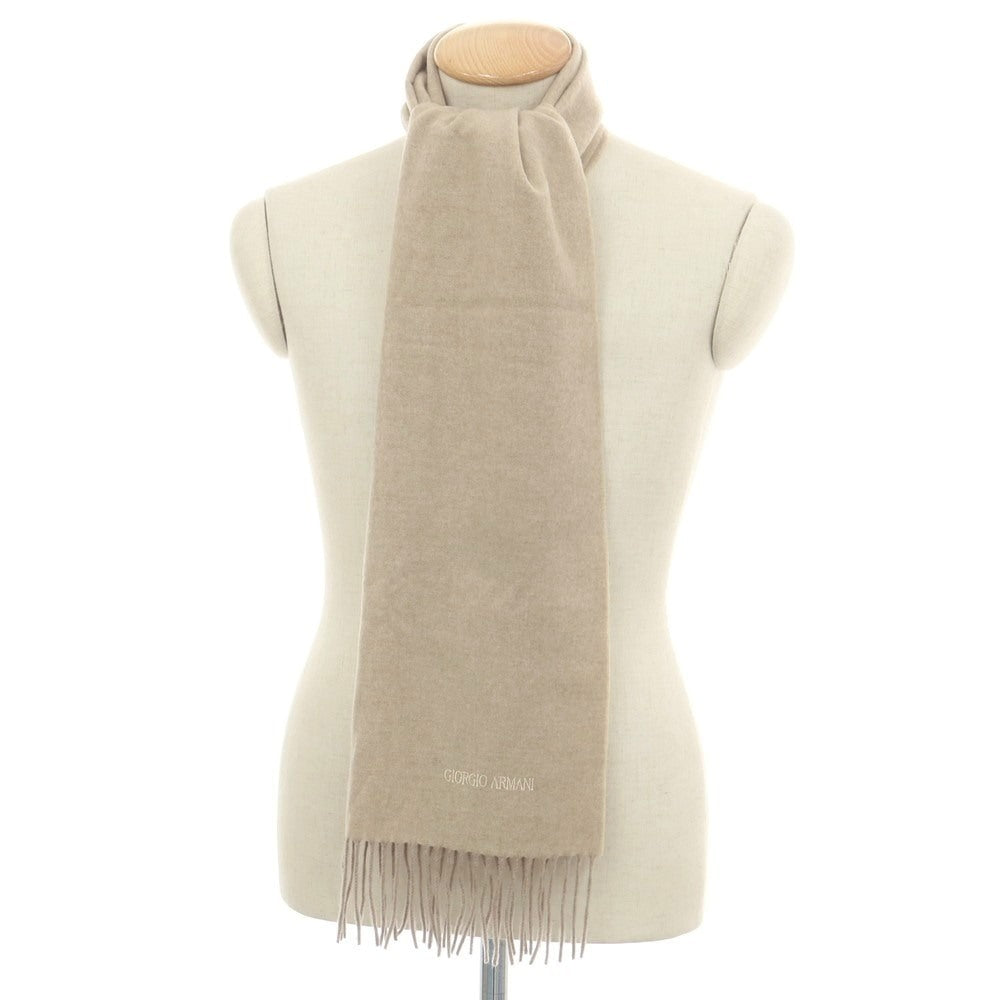 【中古】ジョルジオアルマーニ GIORGIO ARMANI ウール系 マフラー ベージュ【 状態ランクB 】【 メンズ 】