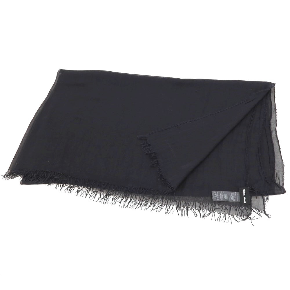 【中古】ジョルジオアルマーニ GIORGIO ARMANI モダールシルク 大判 ストール ブラック【 状態ランクB 】【 メンズ 】 [CPD]