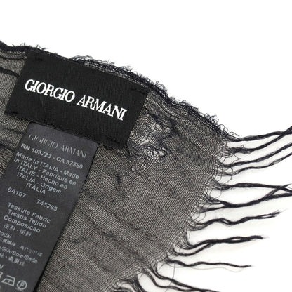 【中古】ジョルジオアルマーニ GIORGIO ARMANI モダールシルク 大判 ストール ブラック【 状態ランクB 】【 メンズ 】