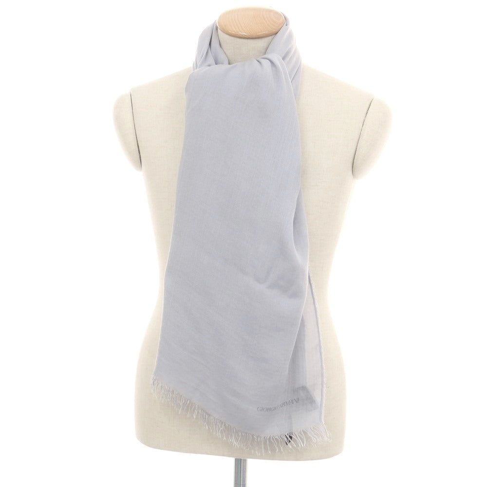 【中古】ジョルジオアルマーニ GIORGIO ARMANI モダールカシミヤ 大判 ストール ライトグレー【 状態ランクB 】【 メンズ 】