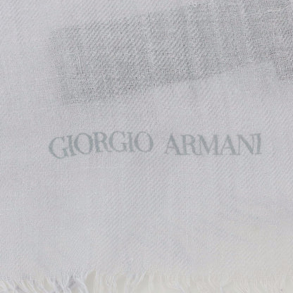 【中古】ジョルジオアルマーニ GIORGIO ARMANI モダールカシミヤ 大判 ストール ライトグレー【 状態ランクB 】【 メンズ 】