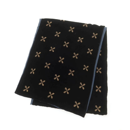 【中古】ジョルジオアルマーニ GIORGIO ARMANI レーヨンシルク ベロア マフラー ブラックxダークベージュ【 状態ランクB 】【 メンズ 】