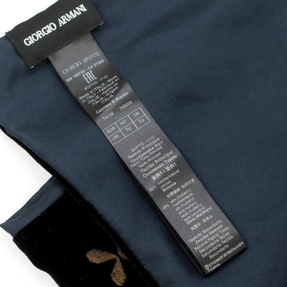 【中古】ジョルジオアルマーニ GIORGIO ARMANI レーヨンシルク ベロア マフラー ブラックxダークベージュ【 状態ランクB 】【 メンズ 】