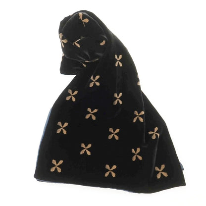 【中古】ジョルジオアルマーニ GIORGIO ARMANI レーヨンシルク ベロア マフラー ブラックxダークベージュ【 状態ランクB 】【 メンズ 】