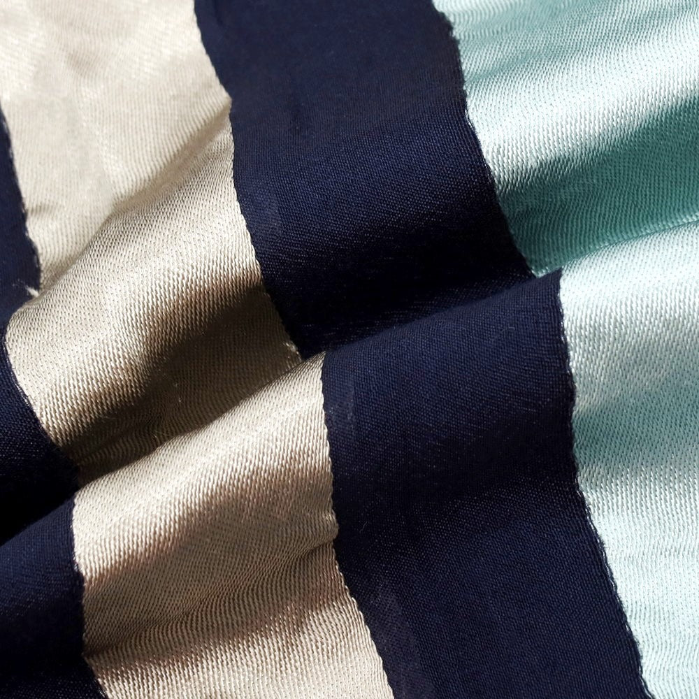 【中古】ジョルジオアルマーニ GIORGIO ARMANI シルクレーヨン ストライプ ストール ネイビーxグリーン【 状態ランクC 】【 メンズ 】