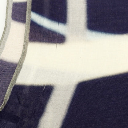 【中古】ジョルジオアルマーニ GIORGIO ARMANI シルク系 プリント ストール ネイビーxベージュ【 状態ランクB 】【 メンズ 】