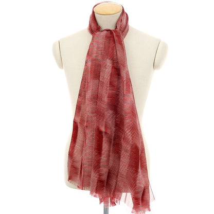 【中古】ジョルジオアルマーニ GIORGIO ARMANI シルク プリント ストール レッドxホワイト【 状態ランクB 】【 メンズ 】