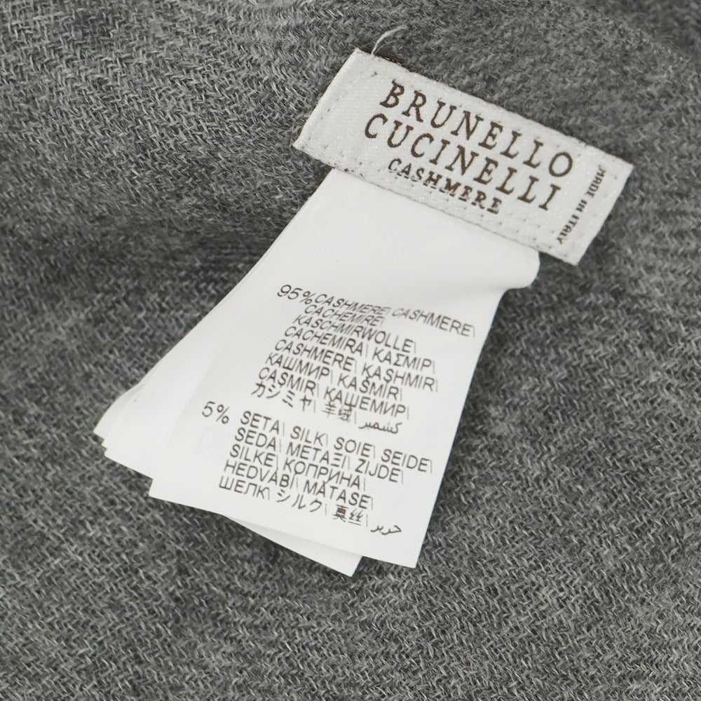 【中古】ブルネロクチネリ Brunello Cucinelli カシミヤシルク 大判 ストール ネイビーxグレー【 状態ランクD 】【 メンズ 】