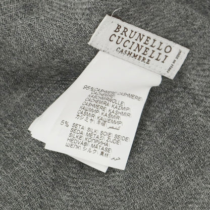 【中古】ブルネロクチネリ Brunello Cucinelli カシミヤシルク 大判 ストール ネイビーxグレー【 状態ランクD 】【 メンズ 】