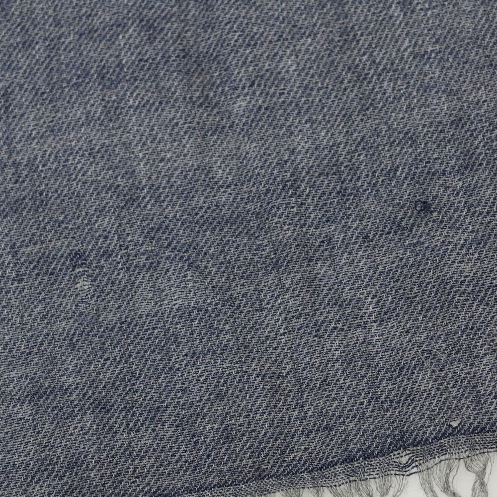 【中古】ブルネロクチネリ Brunello Cucinelli カシミヤシルク 大判 ストール ネイビーxグレー【 状態ランクD 】【 メンズ 】