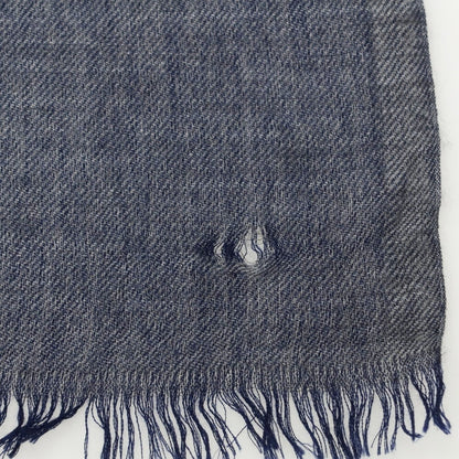 【中古】ブルネロクチネリ Brunello Cucinelli カシミヤシルク 大判 ストール ネイビーxグレー【 状態ランクD 】【 メンズ 】