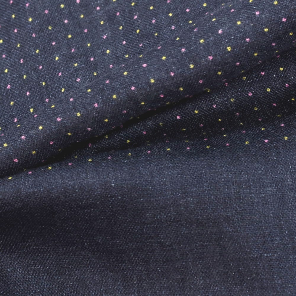 【中古】フランコフェラーリ FRANCO FERRARI リネン ドット ストール ネイビー【 状態ランクC 】【 メンズ 】