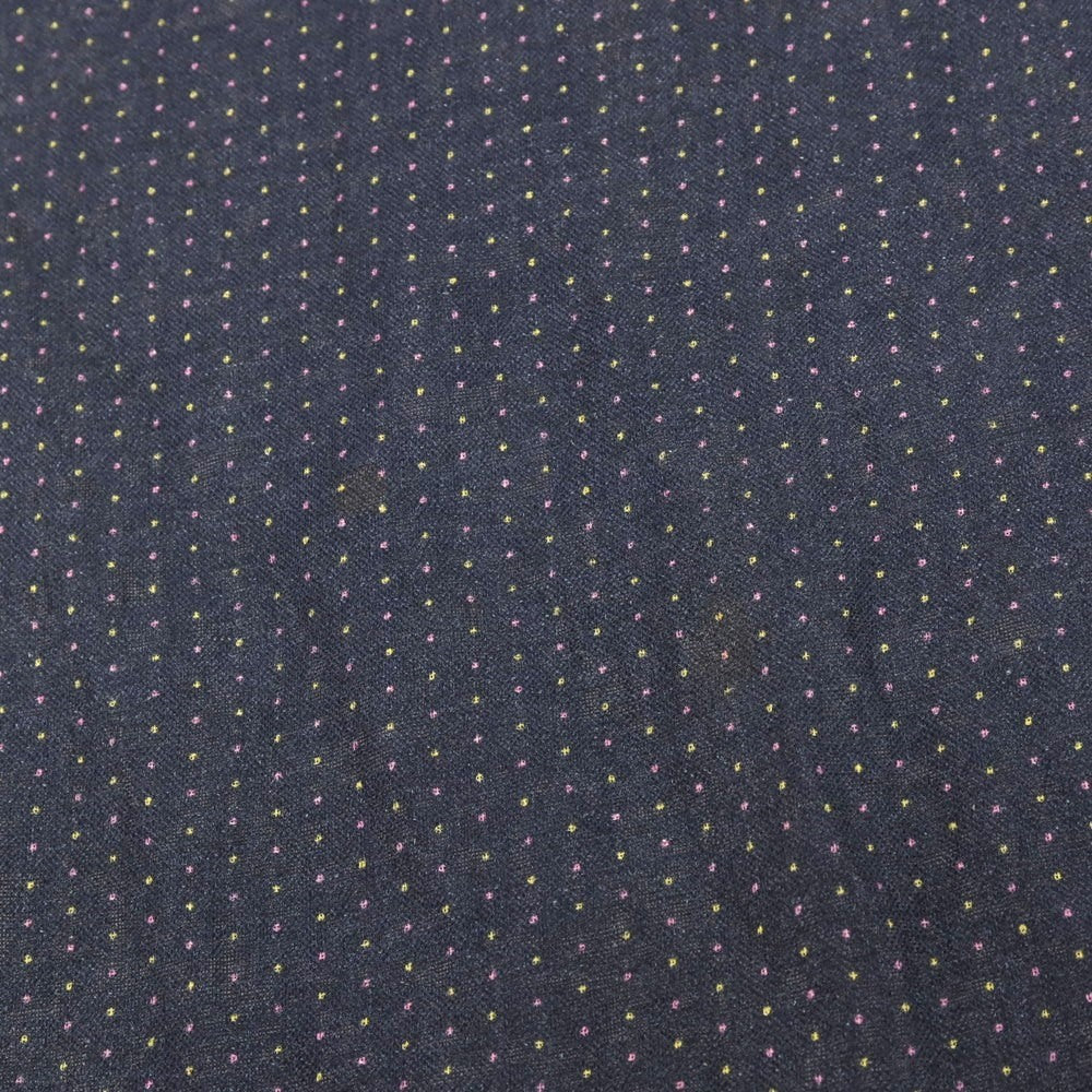 【中古】フランコフェラーリ FRANCO FERRARI リネン ドット ストール ネイビー【 状態ランクC 】【 メンズ 】