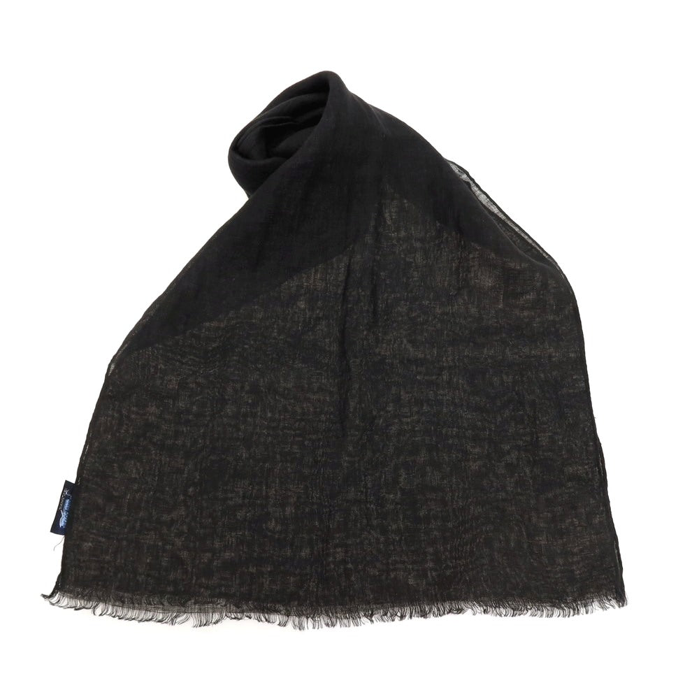 【中古】フランコバッシ FRANCO BASSI リネン系 ストール ブラック【 状態ランクB 】【 メンズ 】