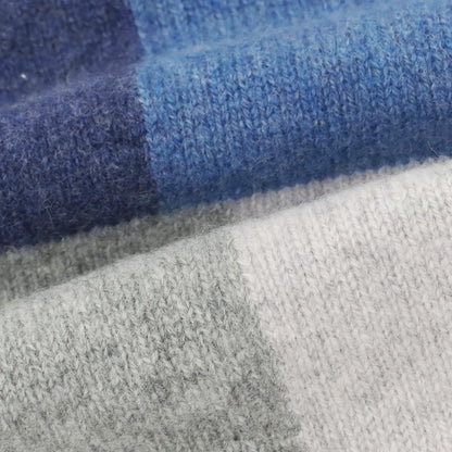 【中古】アルファー ALPHA カシミヤ マフラー ネイビーxグレー【 状態ランクB 】【 メンズ 】