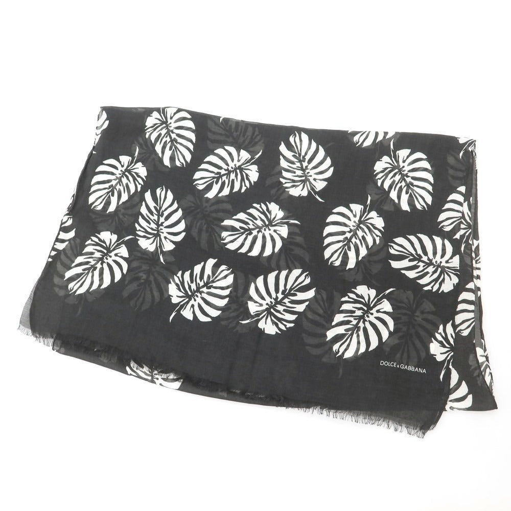 【中古】ドルチェアンドガッバーナ DOLCE&amp;GABBANA レーヨンカシミヤ マフラー ブラックxホワイト【 状態ランクC 】【 メンズ 】
