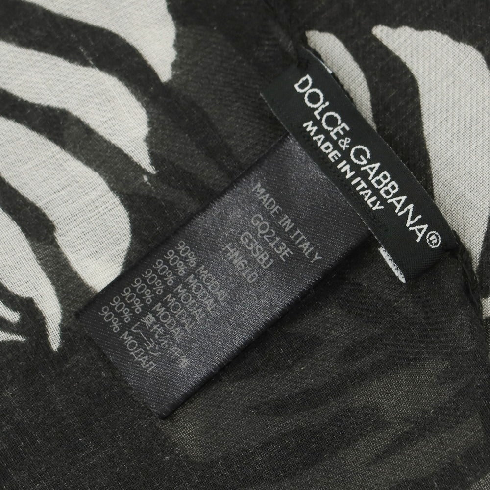 【中古】ドルチェアンドガッバーナ DOLCE&amp;GABBANA レーヨンカシミヤ マフラー ブラックxホワイト【 状態ランクC 】【 メンズ 】