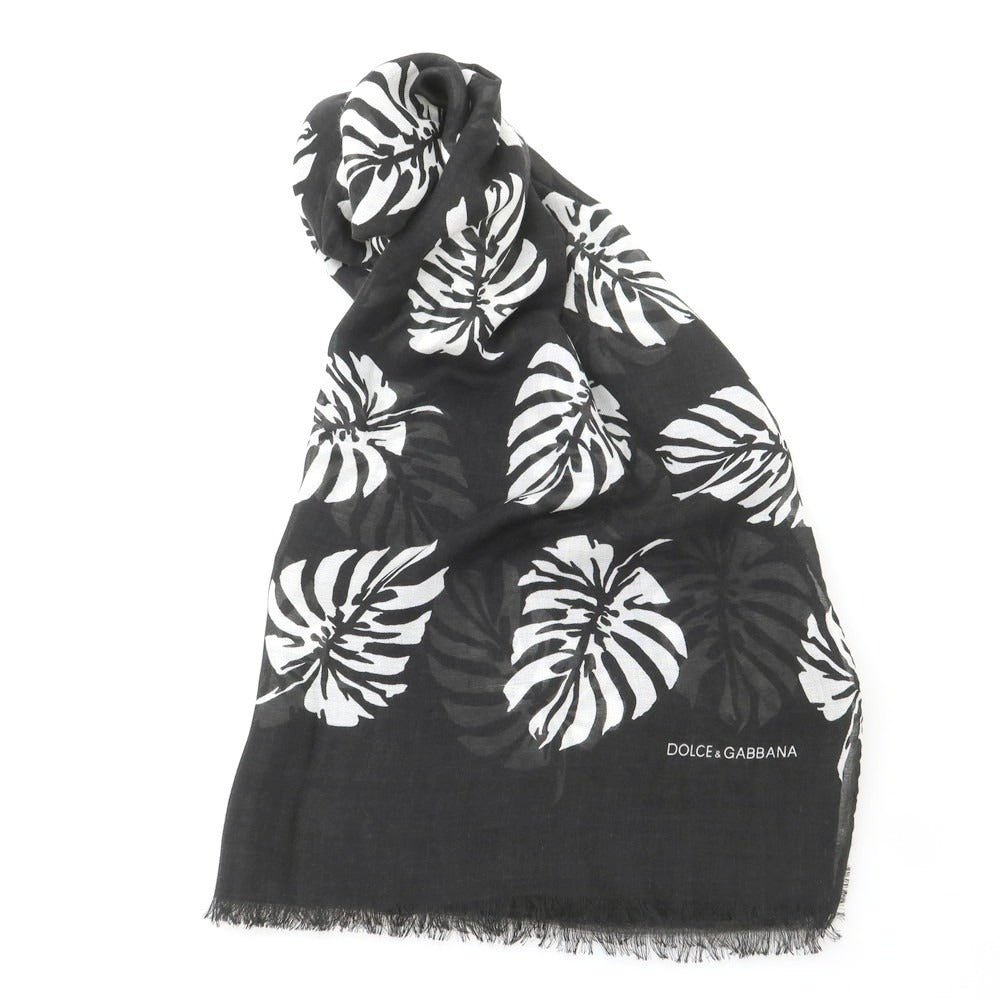【中古】ドルチェアンドガッバーナ DOLCE&amp;GABBANA レーヨンカシミヤ マフラー ブラックxホワイト【 状態ランクC 】【 メンズ 】
