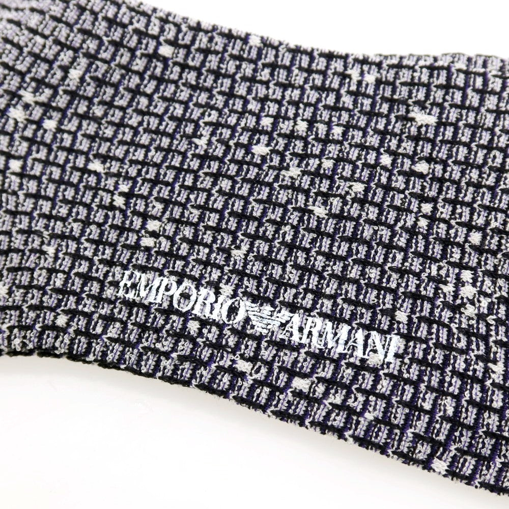【中古】【未使用】エンポリオ アルマーニ EMPORIO ARMANI ナイロンレーヨンアクリル ソックス 靴下 ブラックxホワイト【サイズ25-27cm】【 状態ランクS 】【 メンズ 】