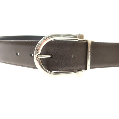 【中古】エルメネジルドゼニア Ermenegildo Zegna リバーシブル レザー ベルト ブラックxブラウン【 表記なし 】【 状態ランクC 】【 メンズ 】