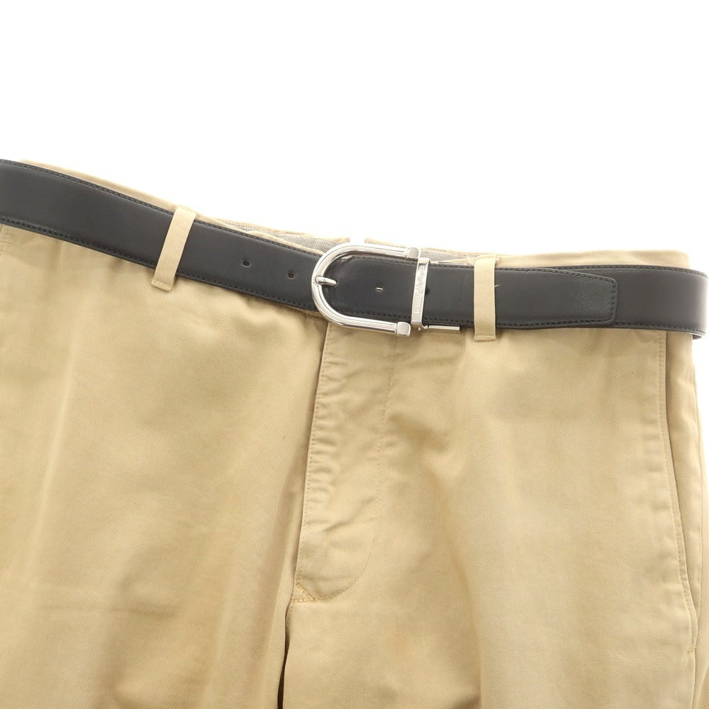 【中古】エルメネジルドゼニア Ermenegildo Zegna リバーシブル レザー ベルト ブラックxブラウン【 表記なし 】【 状態ランクC 】【 メンズ 】