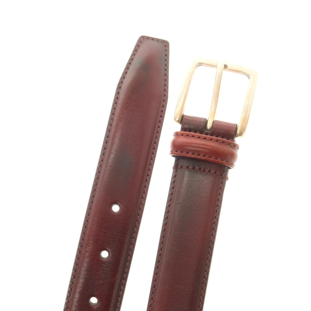【中古】アンダーソンズ Andersons カーフ レザー ベルト バーガンディ【 90 】【 状態ランクA 】【 メンズ 】
