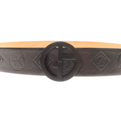 【中古】ジョルジオアルマーニ GIORGIO ARMANI GAロゴ 型押し レザー ベルト ブラック【 34 】【 状態ランクB 】【 メンズ 】