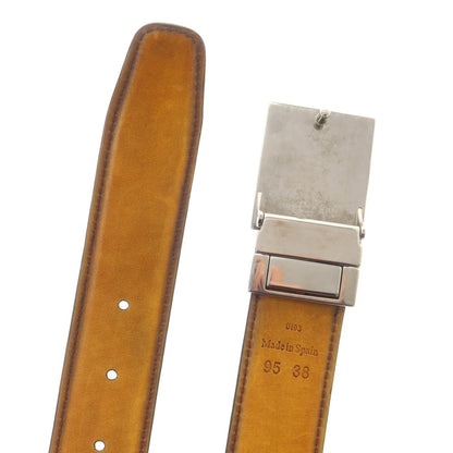 【中古】ベルルッティ Berluti リバーシブル カリグラフィ レザー ベルト ブラウン【 95 】【 状態ランクB 】【 メンズ 】