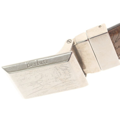 【中古】ベルルッティ Berluti リバーシブル カリグラフィ レザー ベルト ブラウン【 95 】【 状態ランクB 】【 メンズ 】
