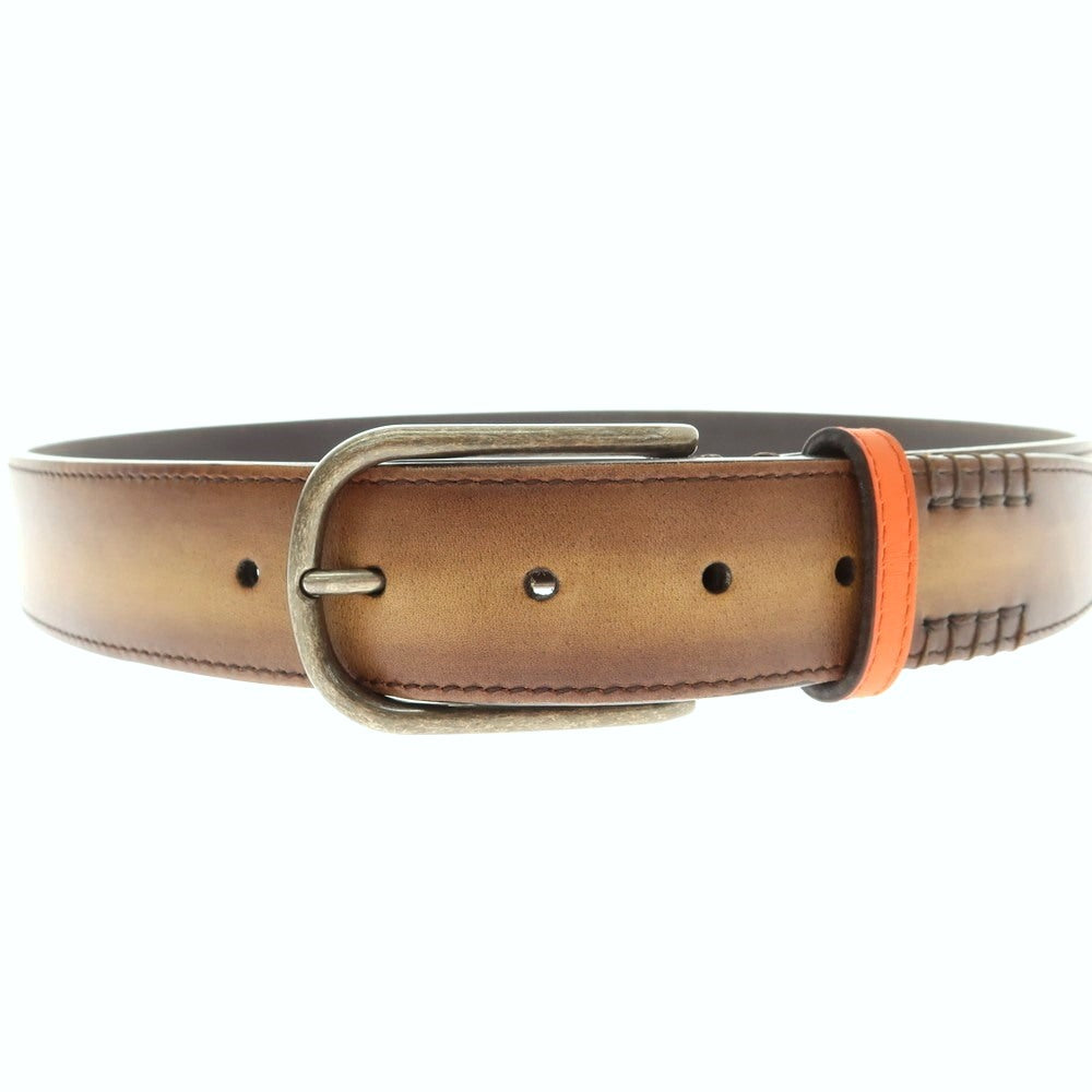 【中古】ベルルッティ Berluti レザー ベルト ブラウン【 90 】【 状態ランクB 】【 メンズ 】