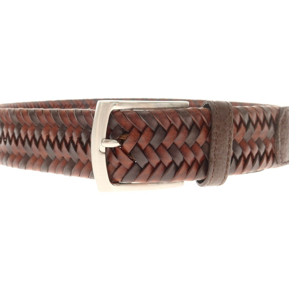 【中古】プレリー PRAIRIE GINZA ストレッチ レザー メッシュ ベルト ブラウン【 表記なし 】【 状態ランクA 】【 メンズ 】